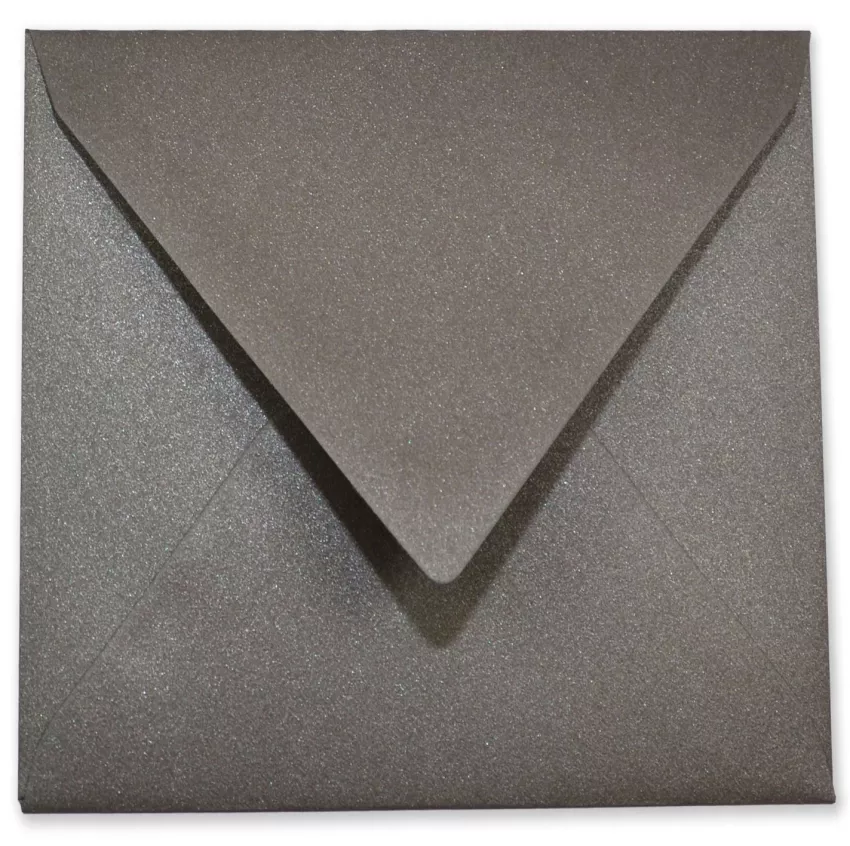 Briefumschlag 16x16cm in metallic-steel, 120g, ohne Fenster, Nassklebung