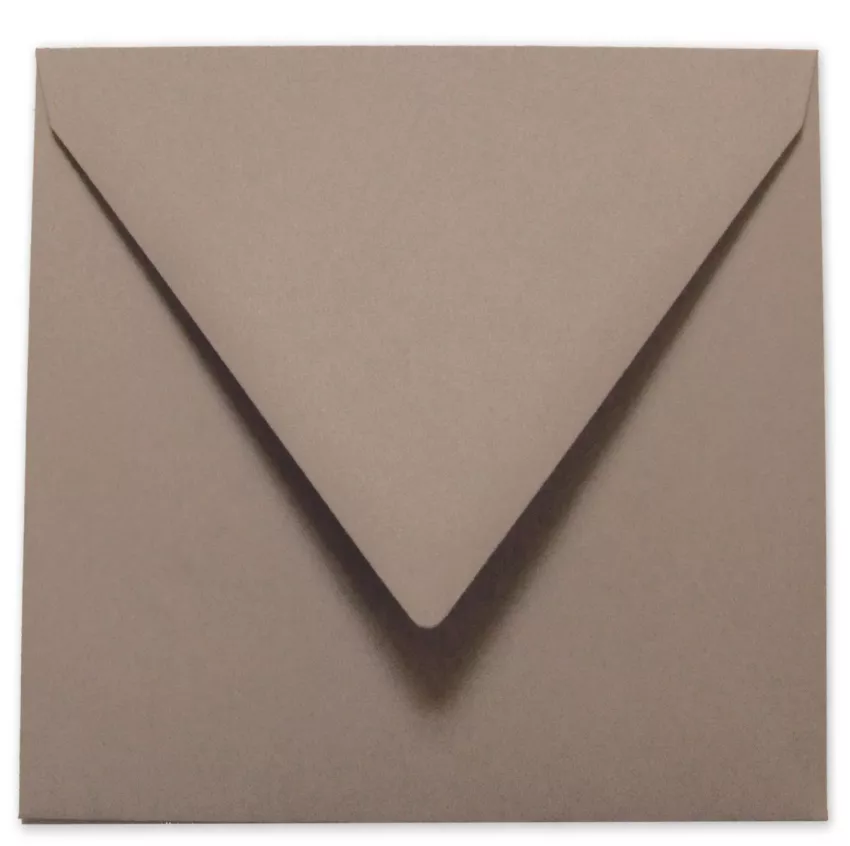 Briefumschlag quadratisch 16x16cm in taupe