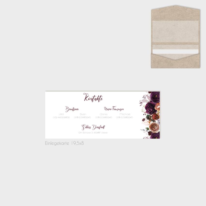 Einlegekarten-Bundle "Boho Violett-Flower" DIN Lang