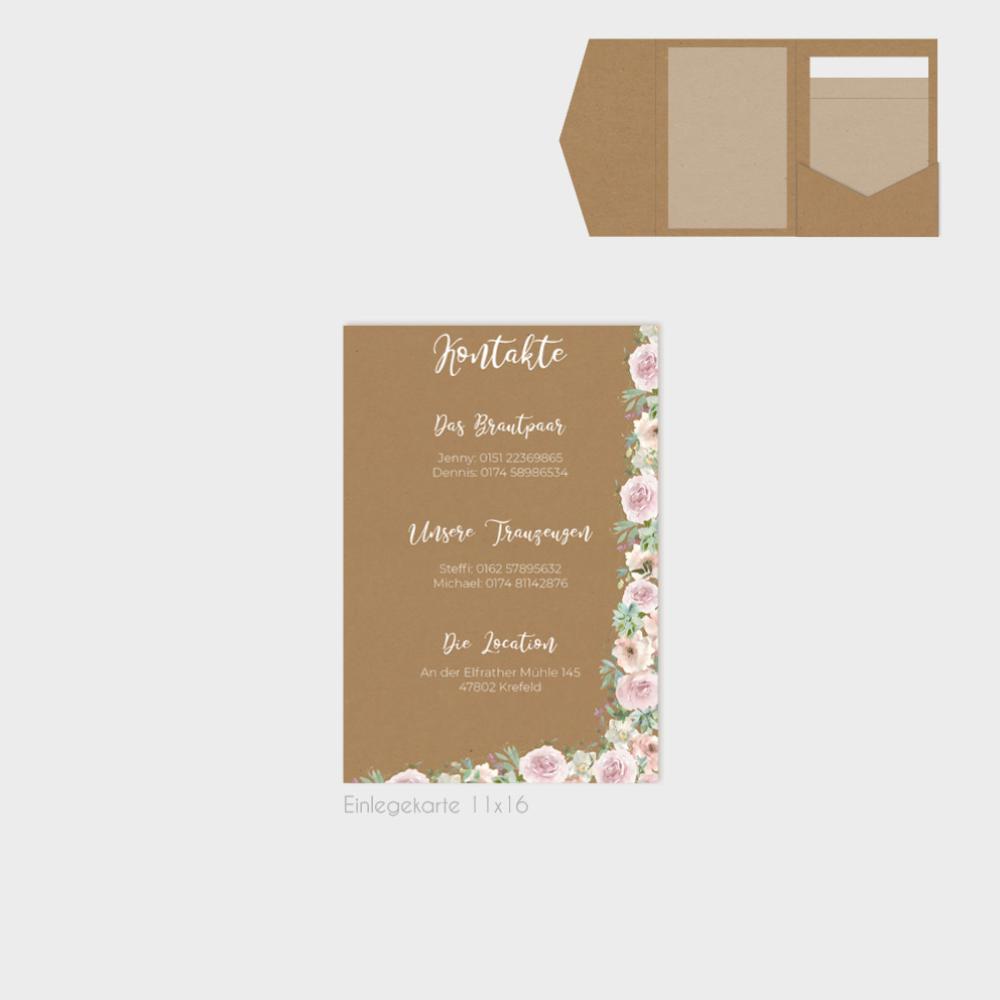 Einlegekarten-Bundle "Kraft White Roses" B6