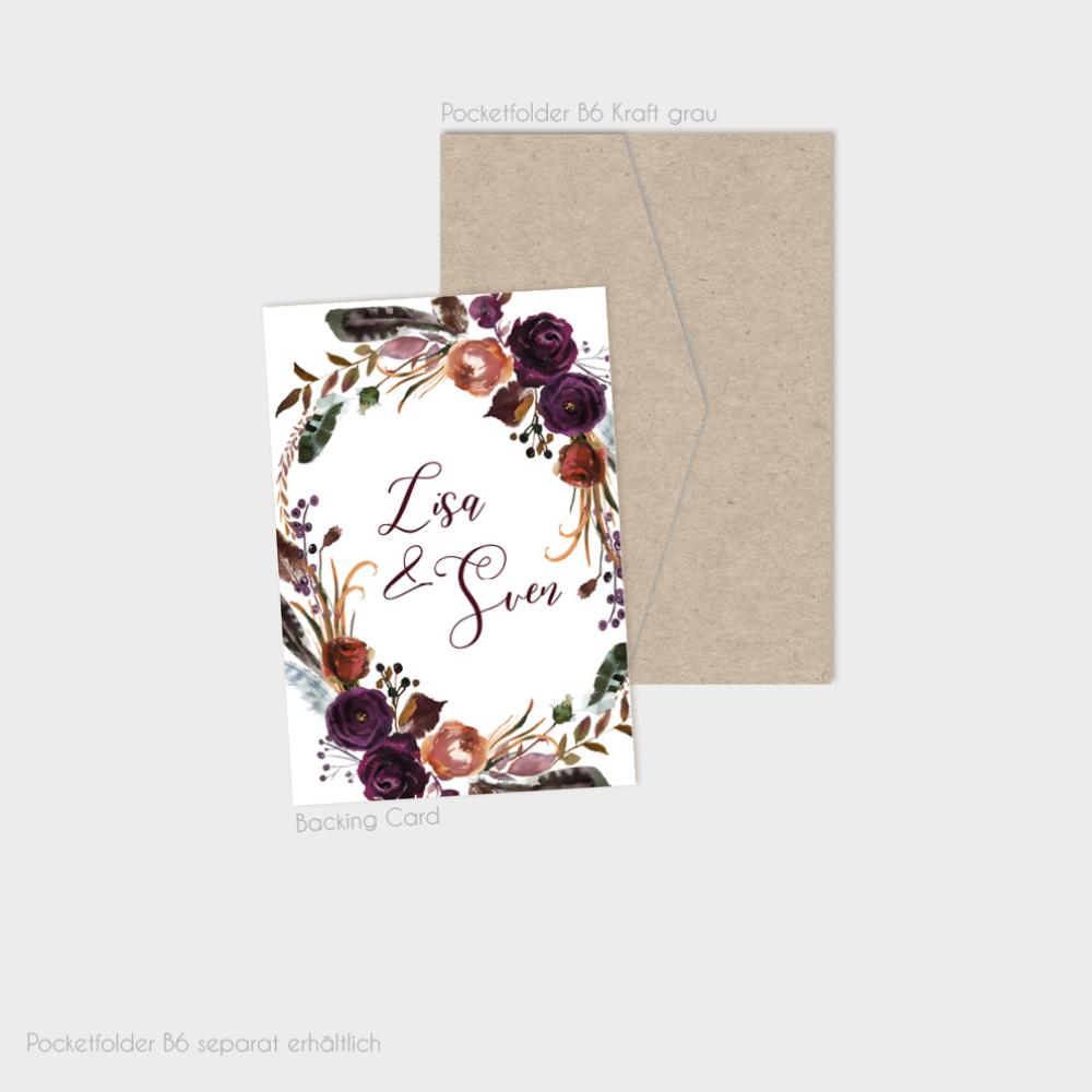 Einlegekarten-Bundle "Boho Violett-Flower" B6