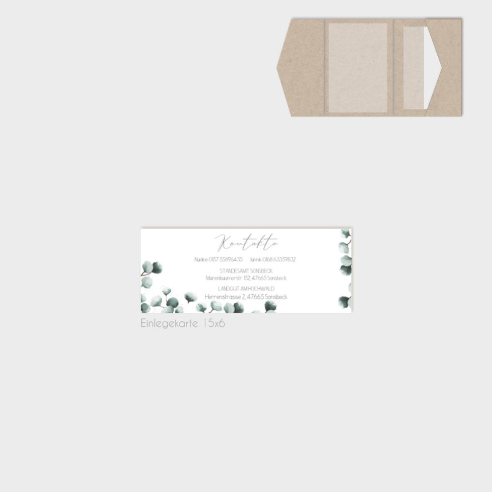 Einlegekarten-Bundle "Geometric Eukalyptus" B6 | 2