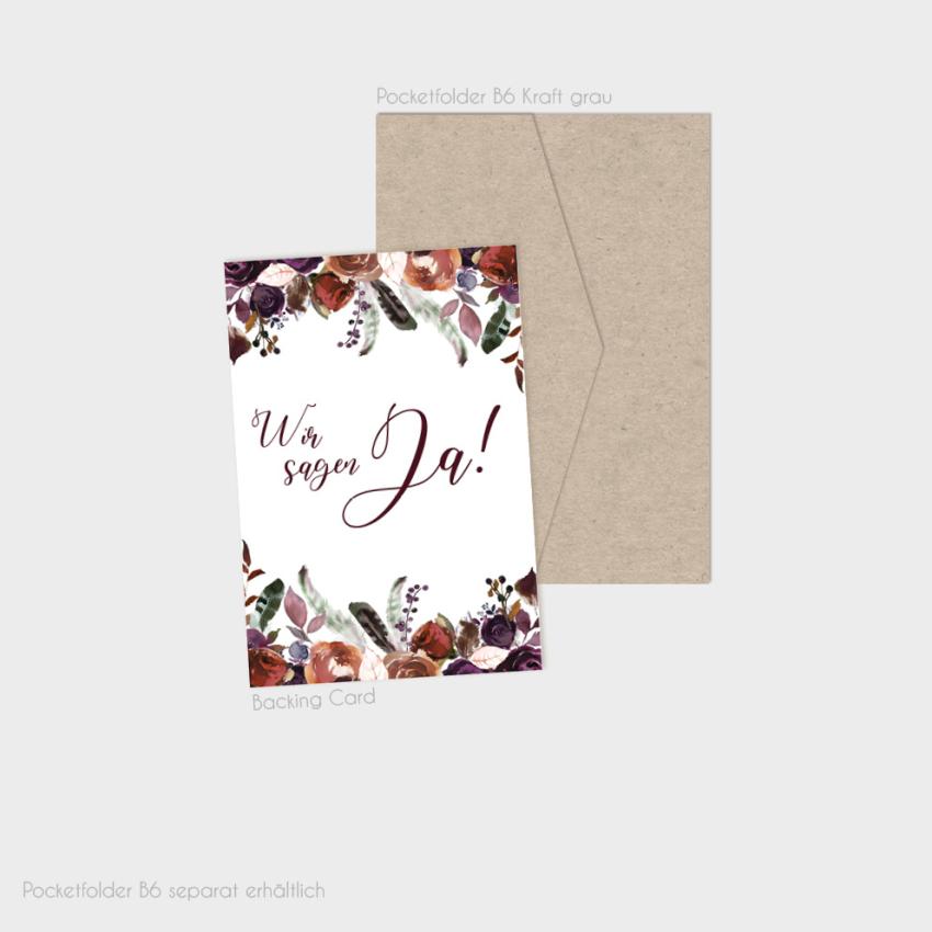 Einlegekarten-Bundle "Boho Violett-Flower" B6 | 2