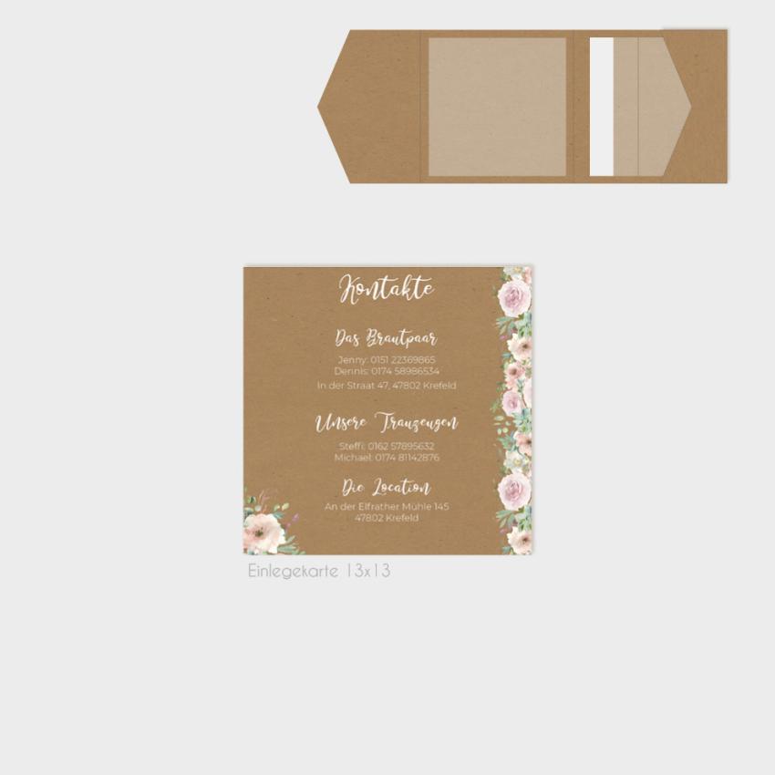 Einlegekarten-Bundle "Kraft White Roses" Quadrat | 2
