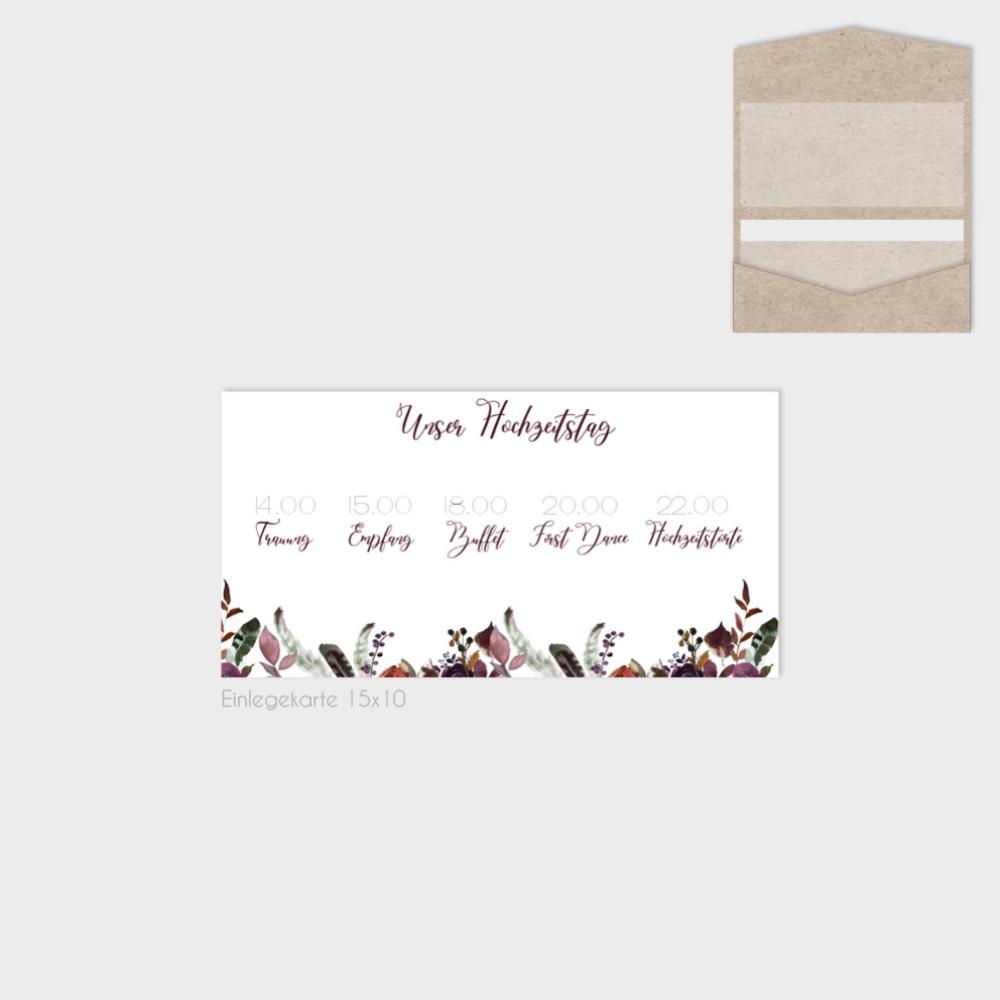 Einlegekarten-Bundle "Boho Violett-Flower" DIN Lang | 2