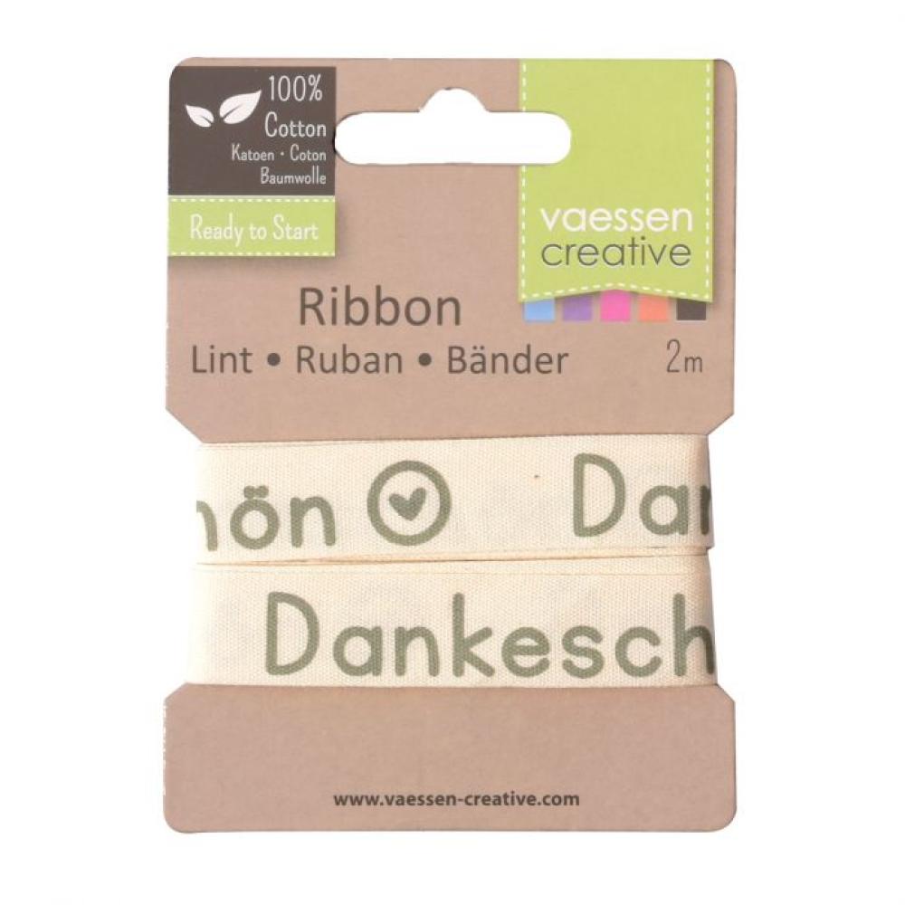 Vaessen Motivband/Text 15mm "Dankeschön" 2m