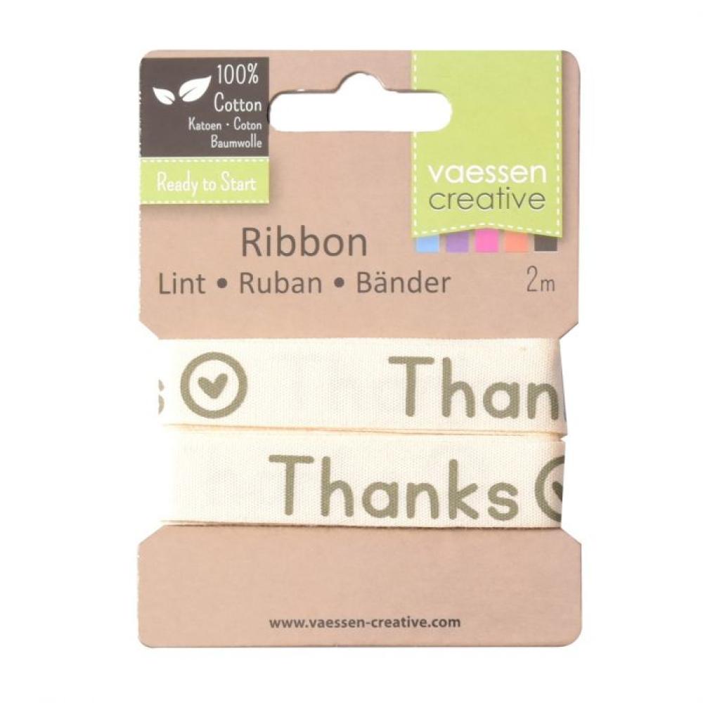 Vaessen Motivband/Text 15mm "Thanks" 2m