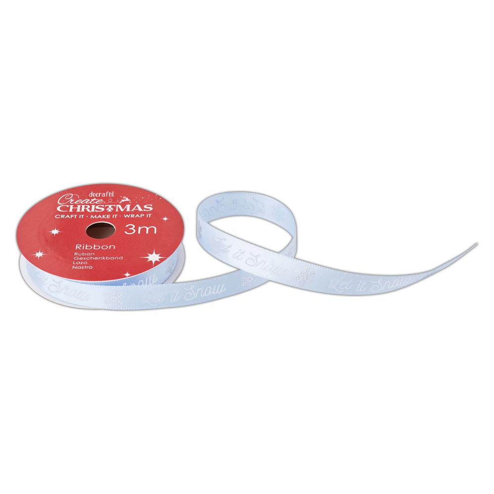 Create Christmas Weihnachten Satin-Motivband "Let It Snow" 3m