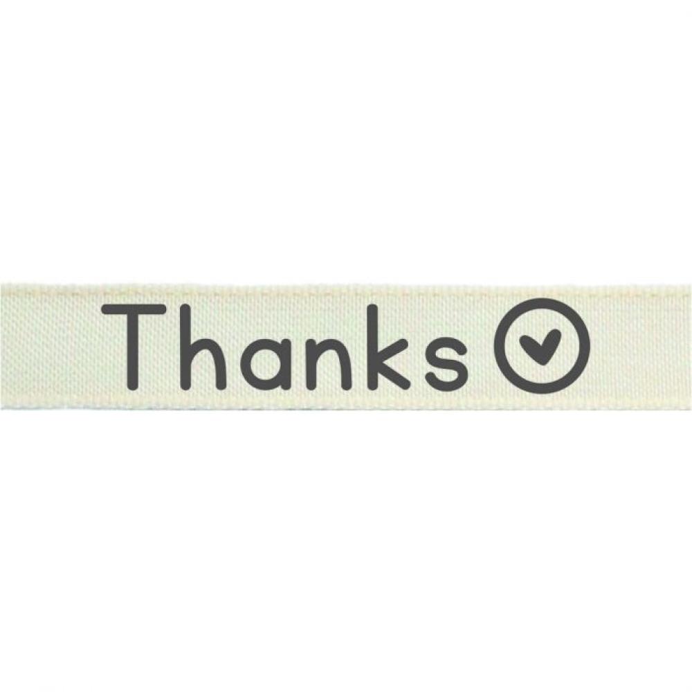 Vaessen Motivband/Text 15mm "Thanks" 20m