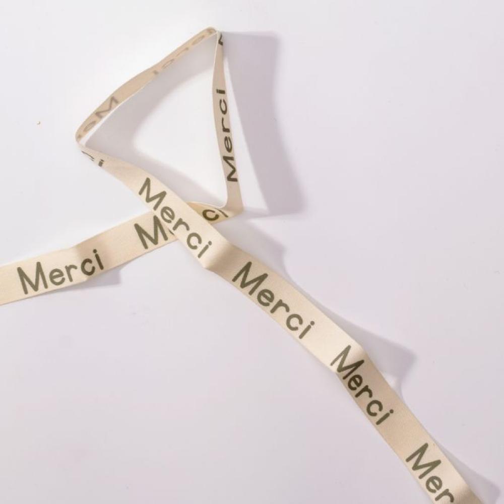 Vaessen Motivband/Text 15mm "Merci" 2m