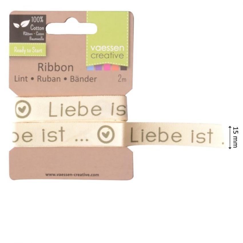 Vaessen Motivband/Text 15mm "Liebe Ist ..." 2m