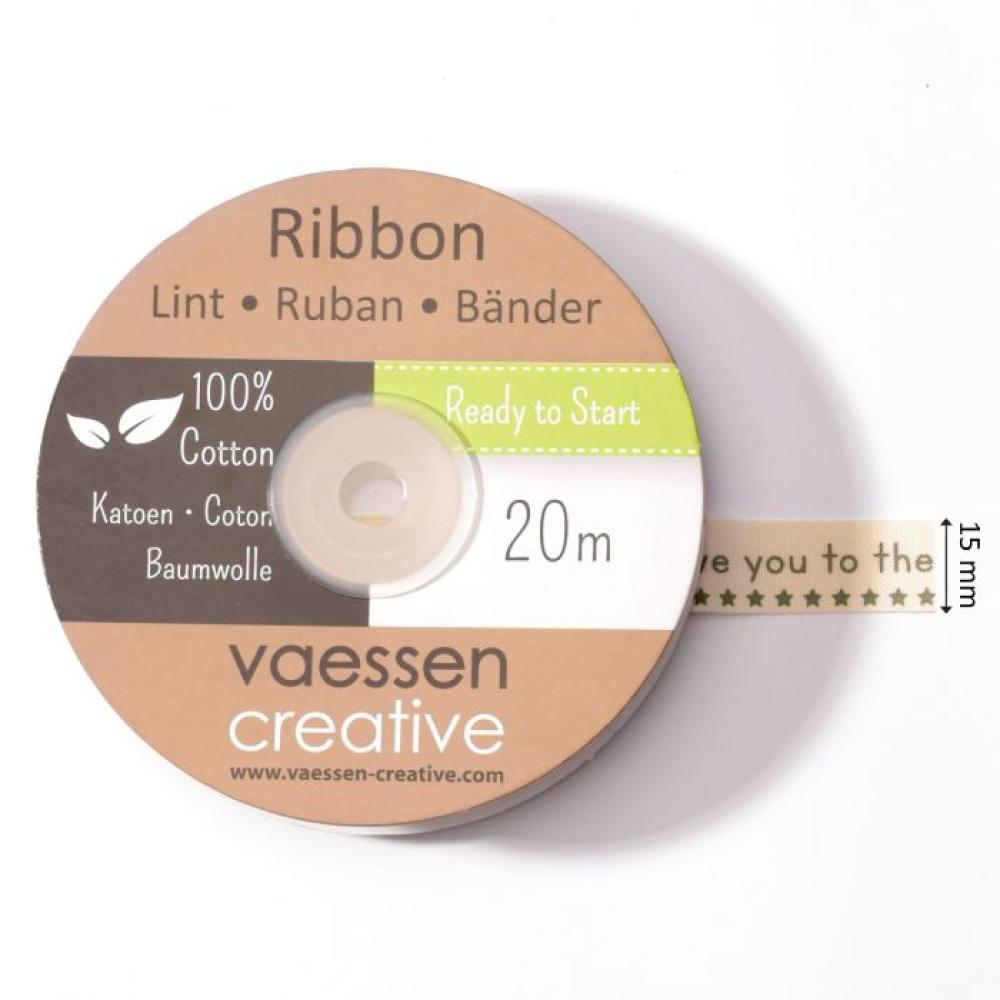 Vaessen Motivband/Text 15mm "I Love You To The Moon And Back" 20m