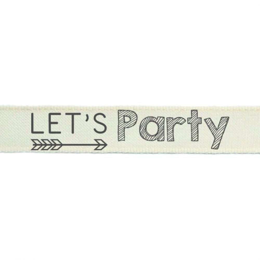 Vaessen Motivband/Text 15mm "Let's Party" 2m