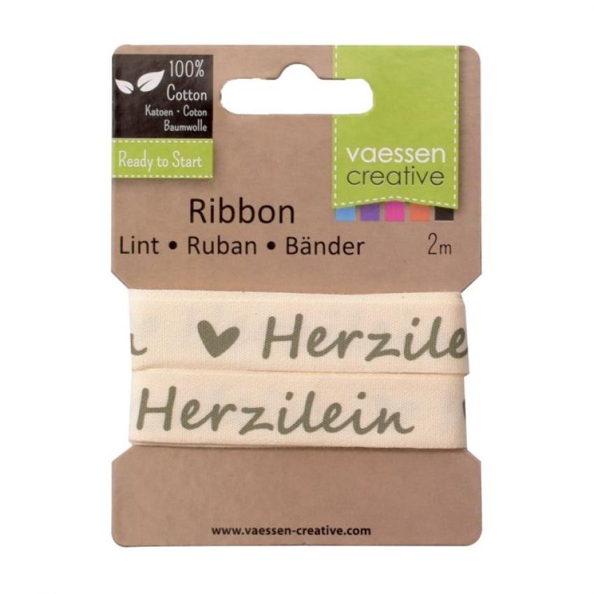 Vaessen Motivband/Text 15mm "Herzilein" 2m