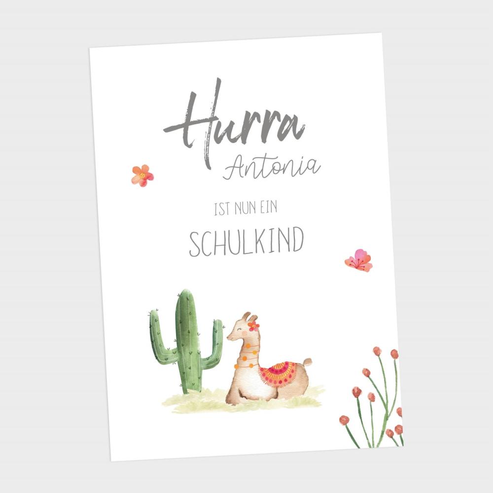 Schulkind-Poster "Lama" | Einschulung | Meilensteintafel | Geschenk 1. Geburtstag | | Personalisiertes Geschenk