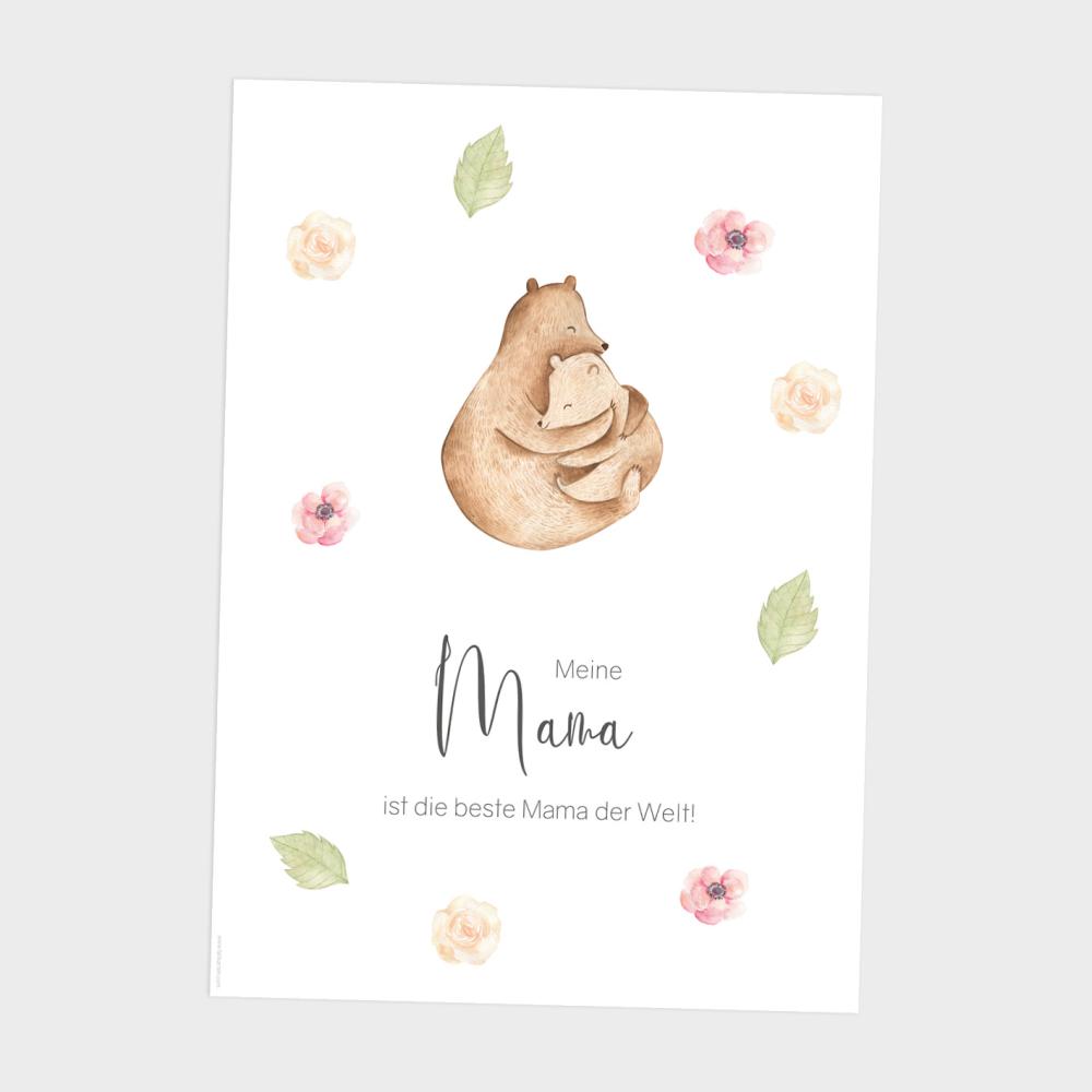 Spruchposter "Mama Bär" | Geschenkidee | Personalisiert | Muttertag | Wanddeko