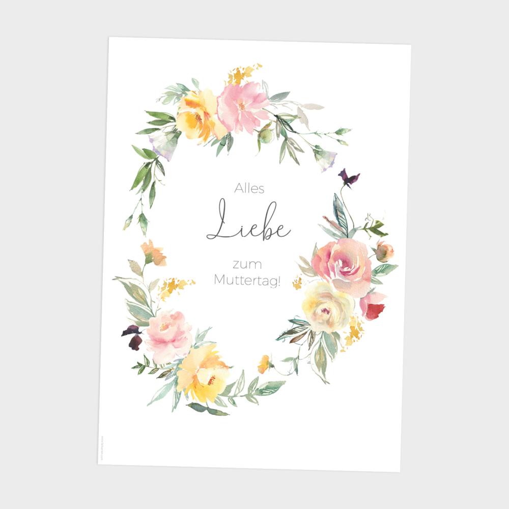 Spruchposter "Hello Spring" | Geschenkidee | Personalisiert | Muttertag | Wanddeko