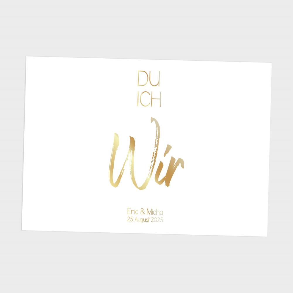 Metallicposter "Du ich wir" | Goldposter | Familienposter | Personalisiertes Poster | Wanddeko