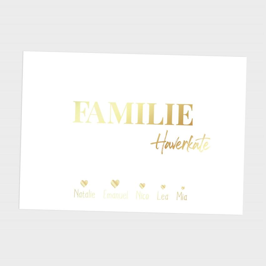 Metallicposter "Familie 3" | Goldposter | Familienposter | Personalisiertes Poster | Wanddeko