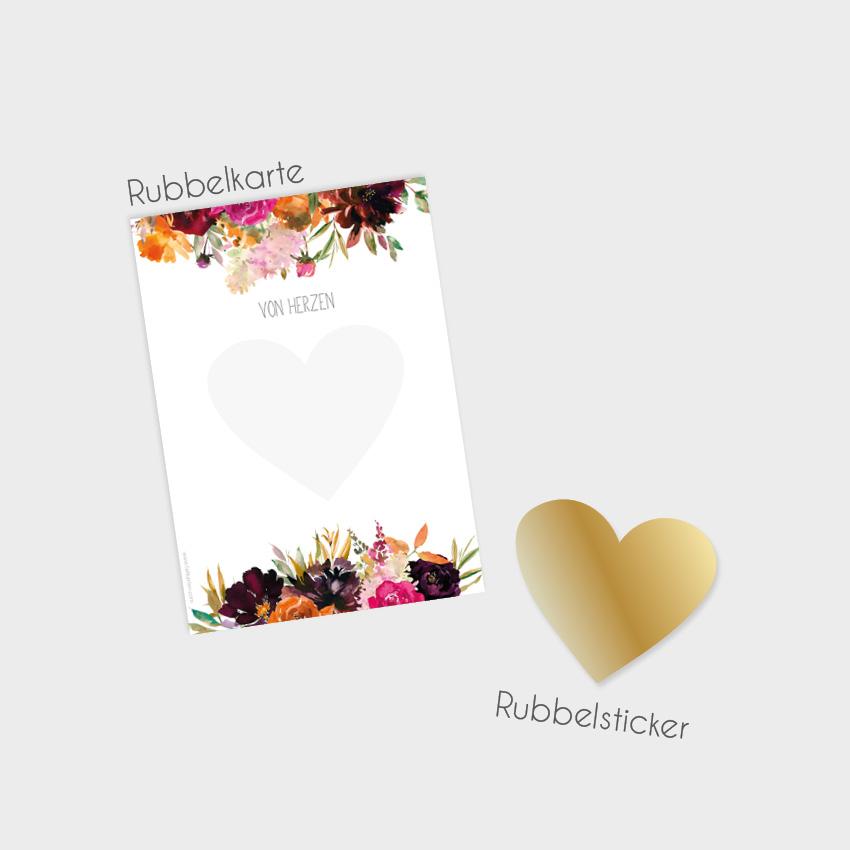 Rubbelkarten-Bundle DIN A6 "Autumn Florals" | Rubbellose | Postkarten | Gutscheine | Glückslos