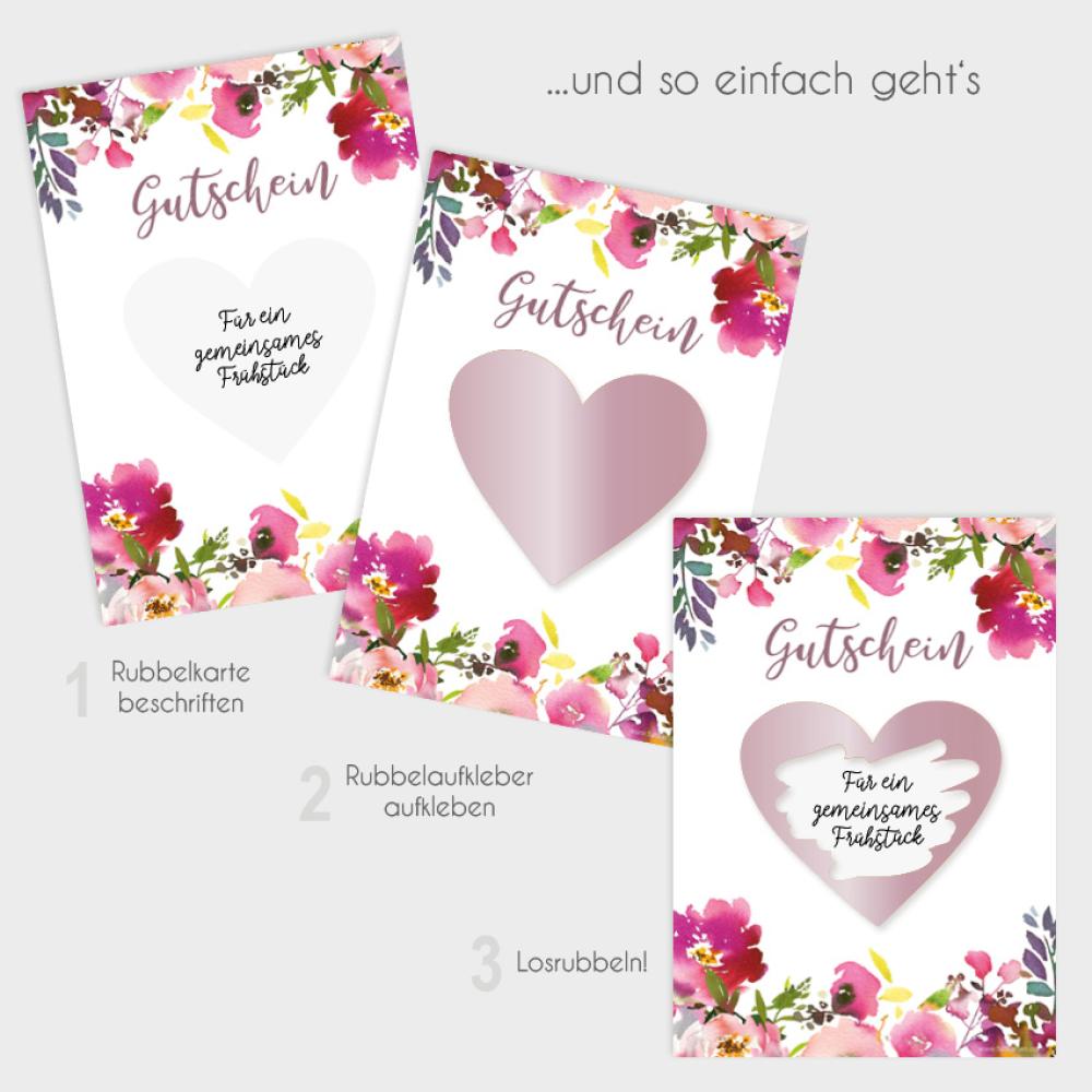 Rubbelkarten-Bundle DIN A6 "Pink Bunch" | Rubbellose | Postkarten | Gutscheine | Glückslos