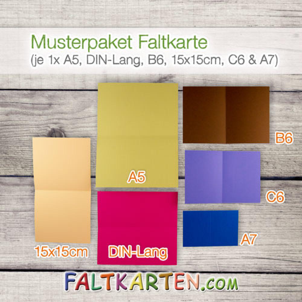 Musterpaket Faltkarte (je 1x A6, B6, DIN-Lang, 10x10cm, 15x15cm, A7 und A5)