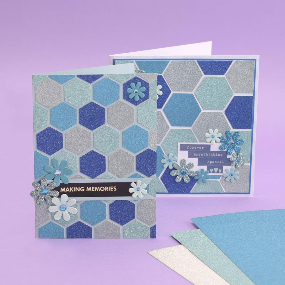  Florence - Glitzerpapier Set A4 - Selbstklebendes Glitzerpapier 