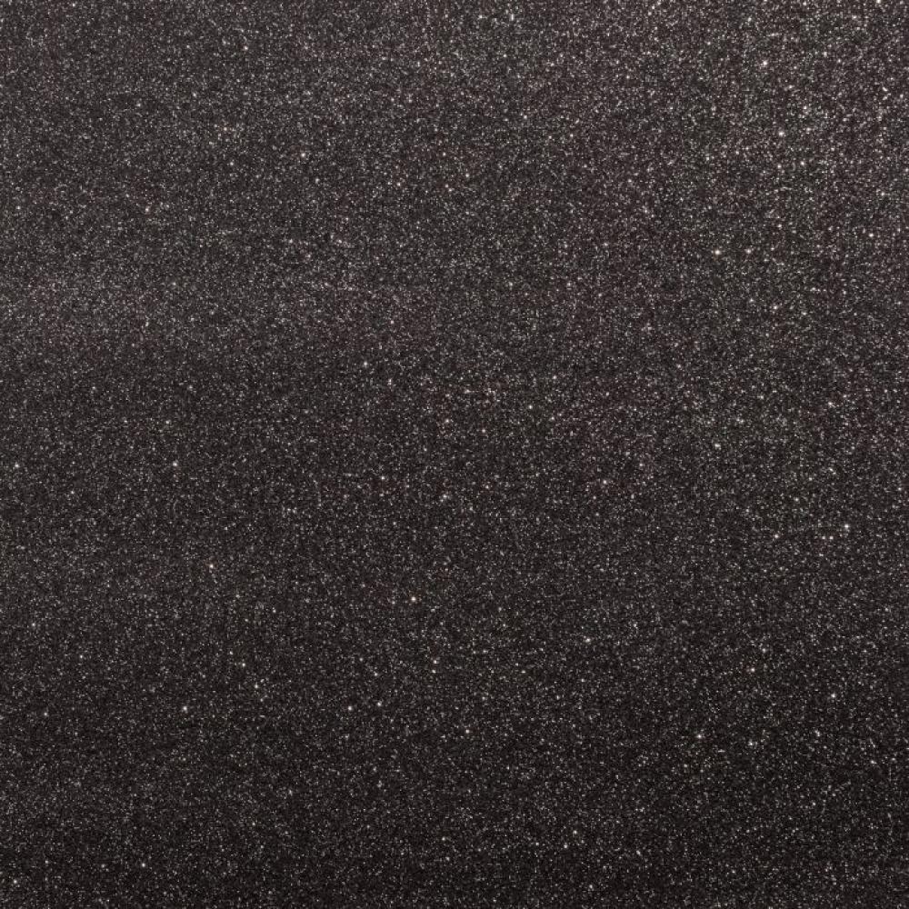  Florence - Glitzerpapier 12x12" Schwarz-Silber selbstklebend