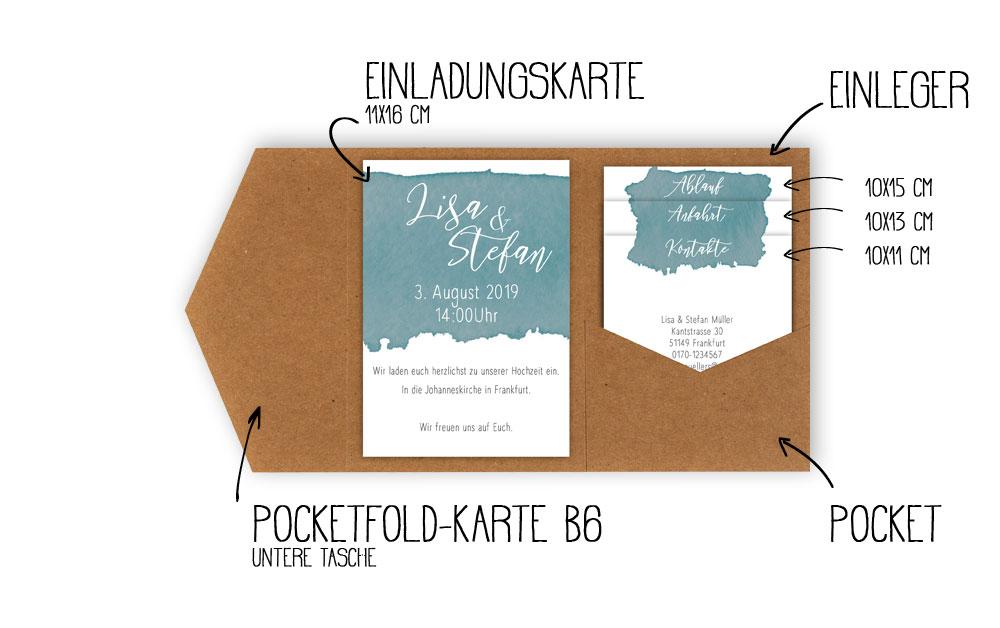 Pocketfold Karte B6 "Basic" (12x17cm)