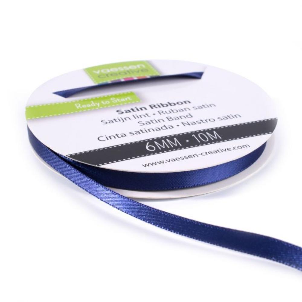 Vaessen Creative - Satinband 6mm 10m Dunkelblau