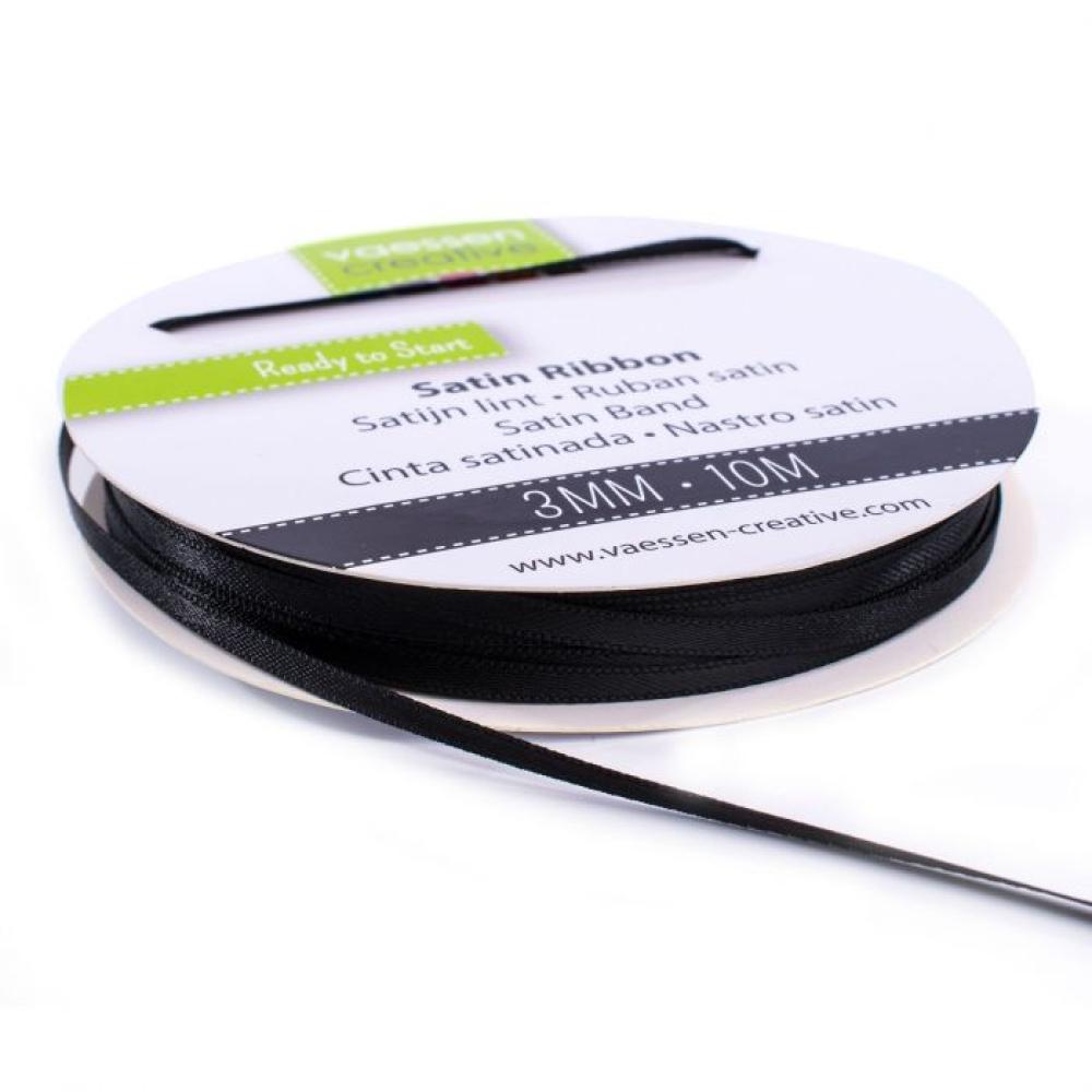 Vaessen Creative - Satinband 3mm 10m Schwarz