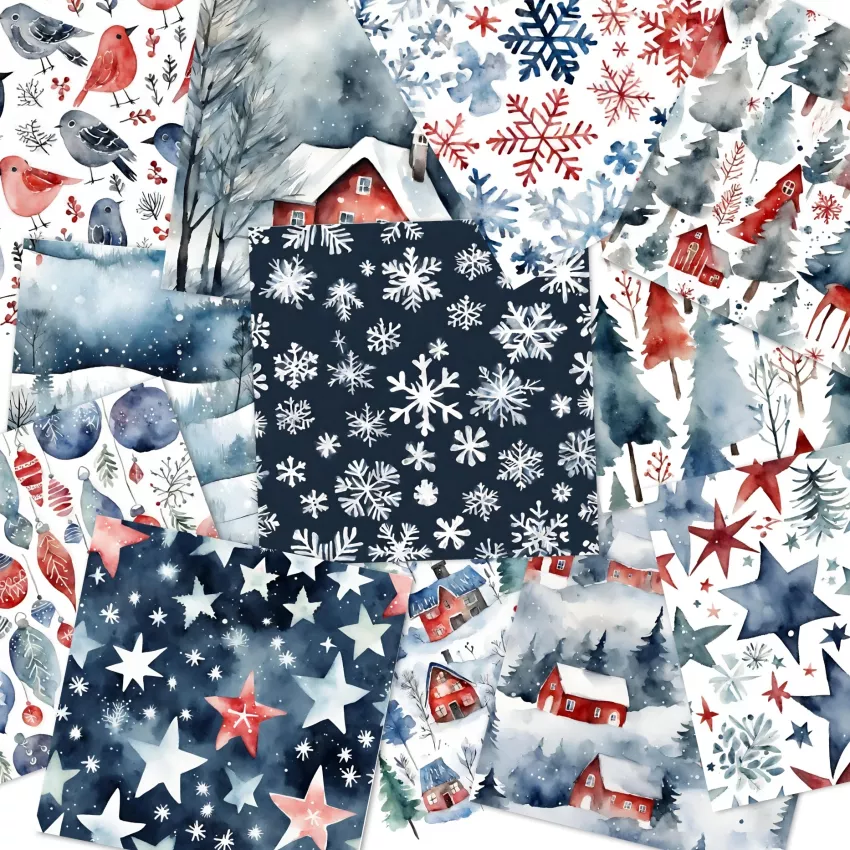 LaCreativ - Designpapier "Skandinavischer Winterzauber" Paper Pack 6x6" - 24 Bogen