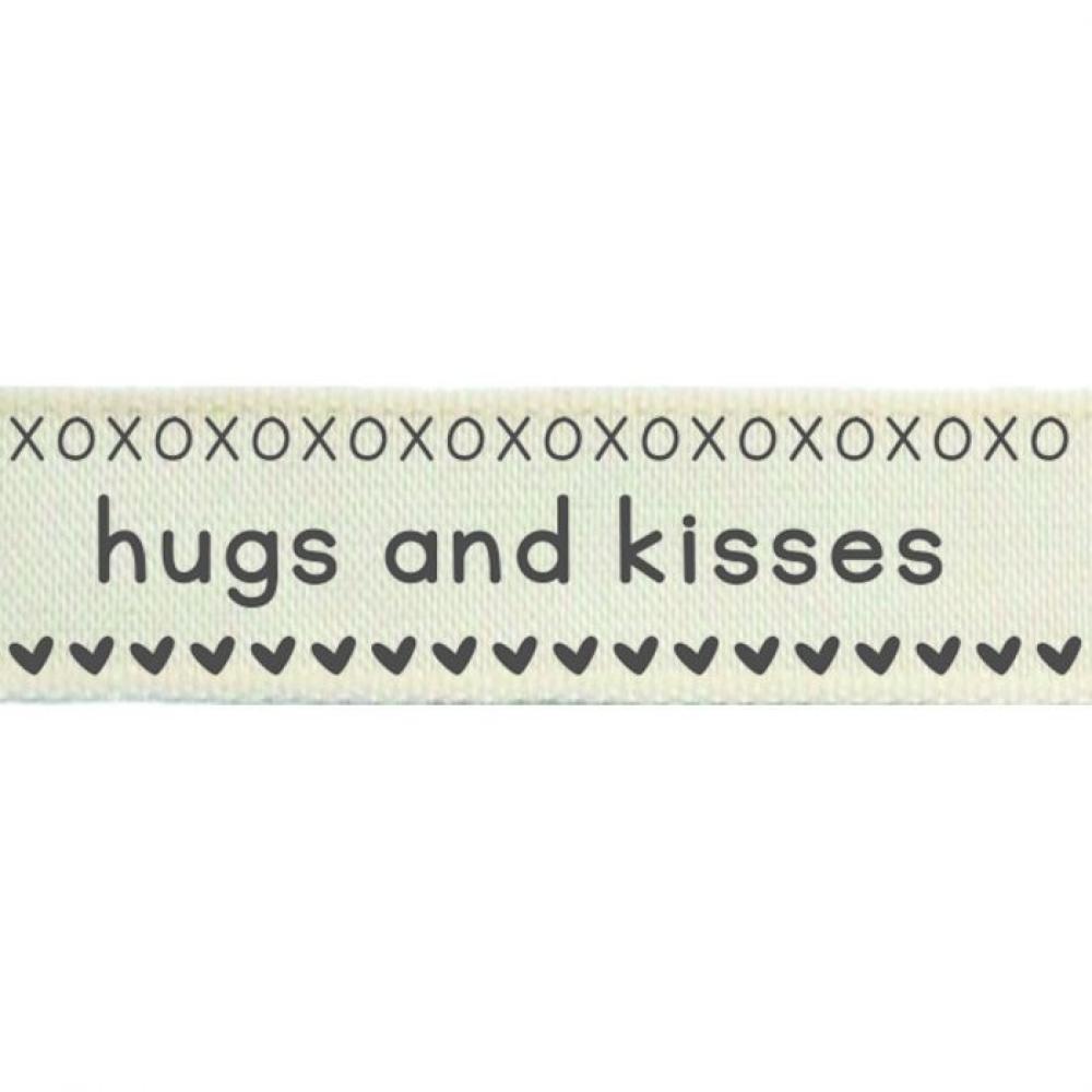 Vaessen Motivband/Text 15mm "Hugs And Kisses" 2m