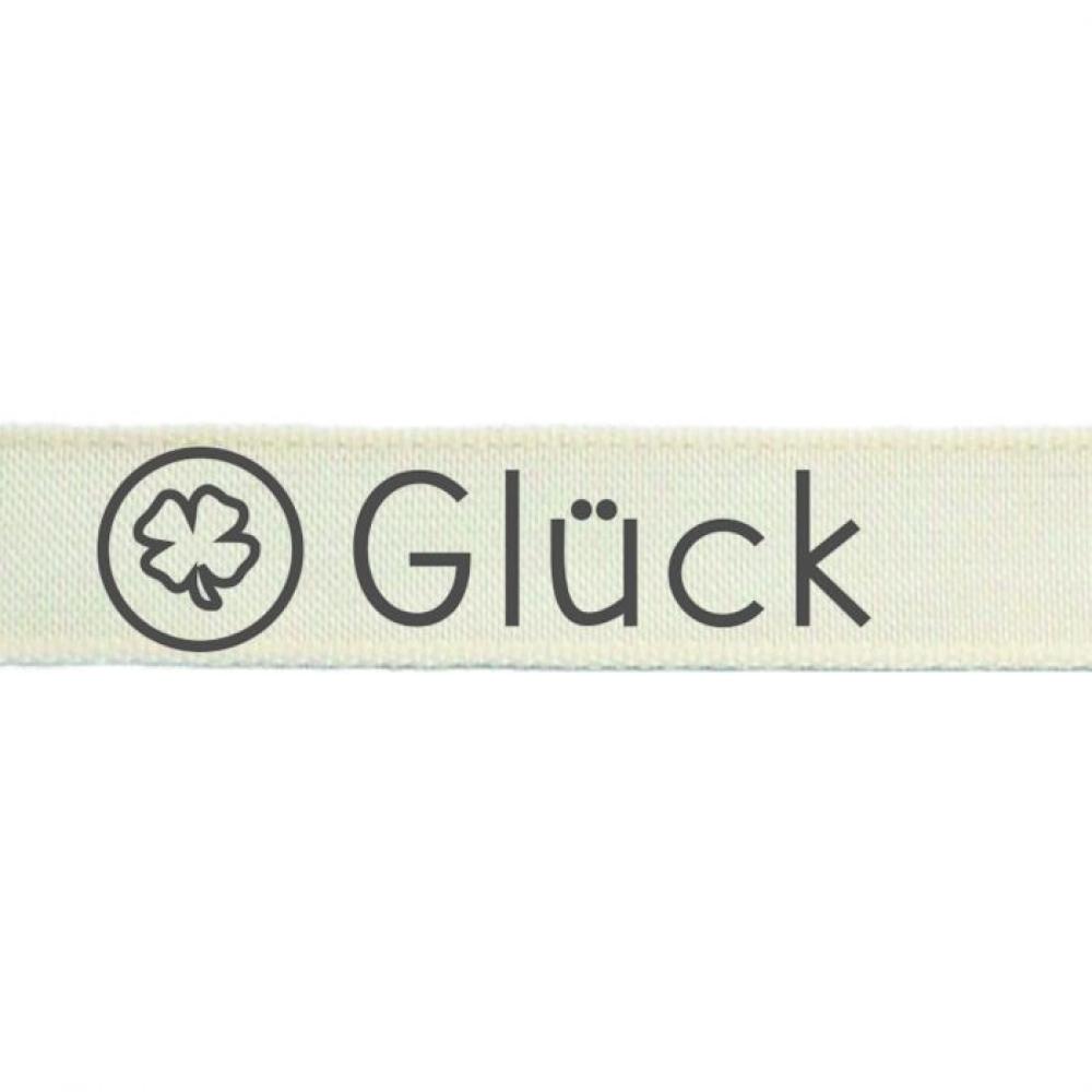 Vaessen Motivband/Text 15mm "Glück" 2m