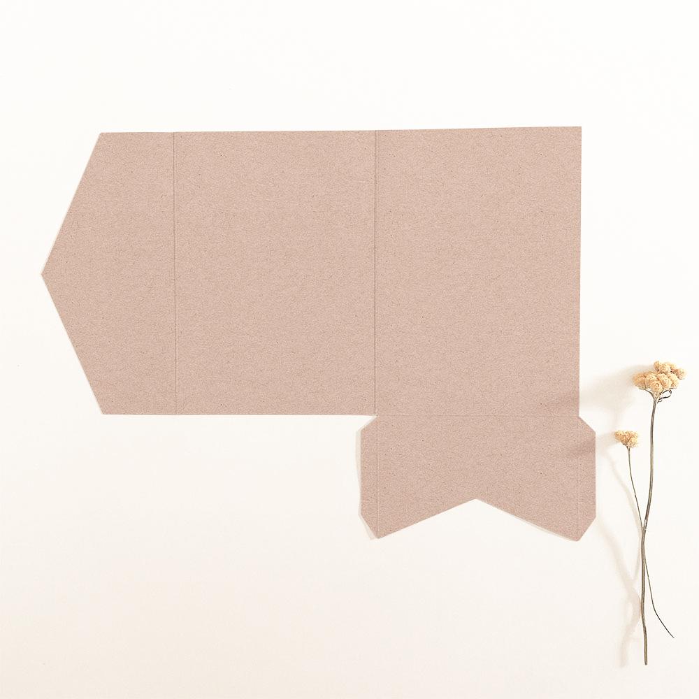 Pocketfold-Karte B6 Recycling "Kraft Rosé" Exklusiv Line