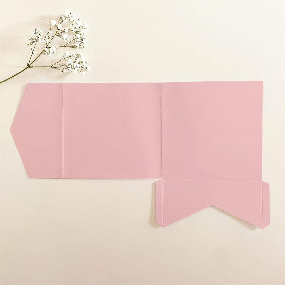 Pocketfold-Karte Quadrat (15x15) Premium-Karton "Babypink" Exklusiv Line