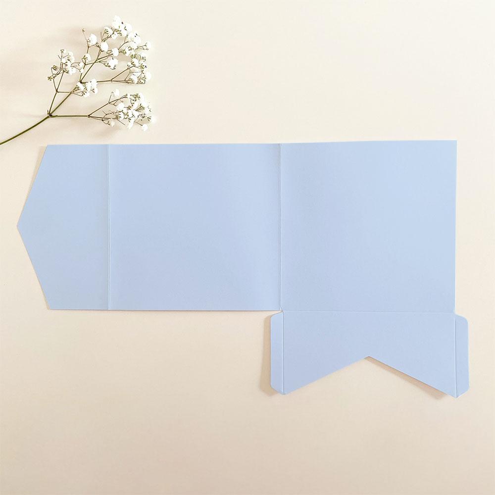 Pocketfold-Karte Quadrat (15x15) Premium-Karton "Hellblau " Exklusiv Line