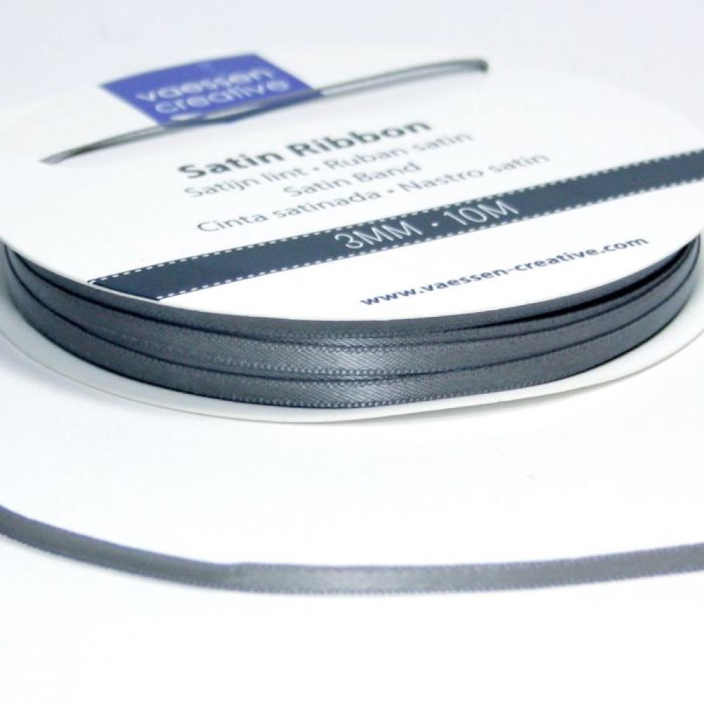 Vaessen Creative - Satinband 3mm 10m Stahl