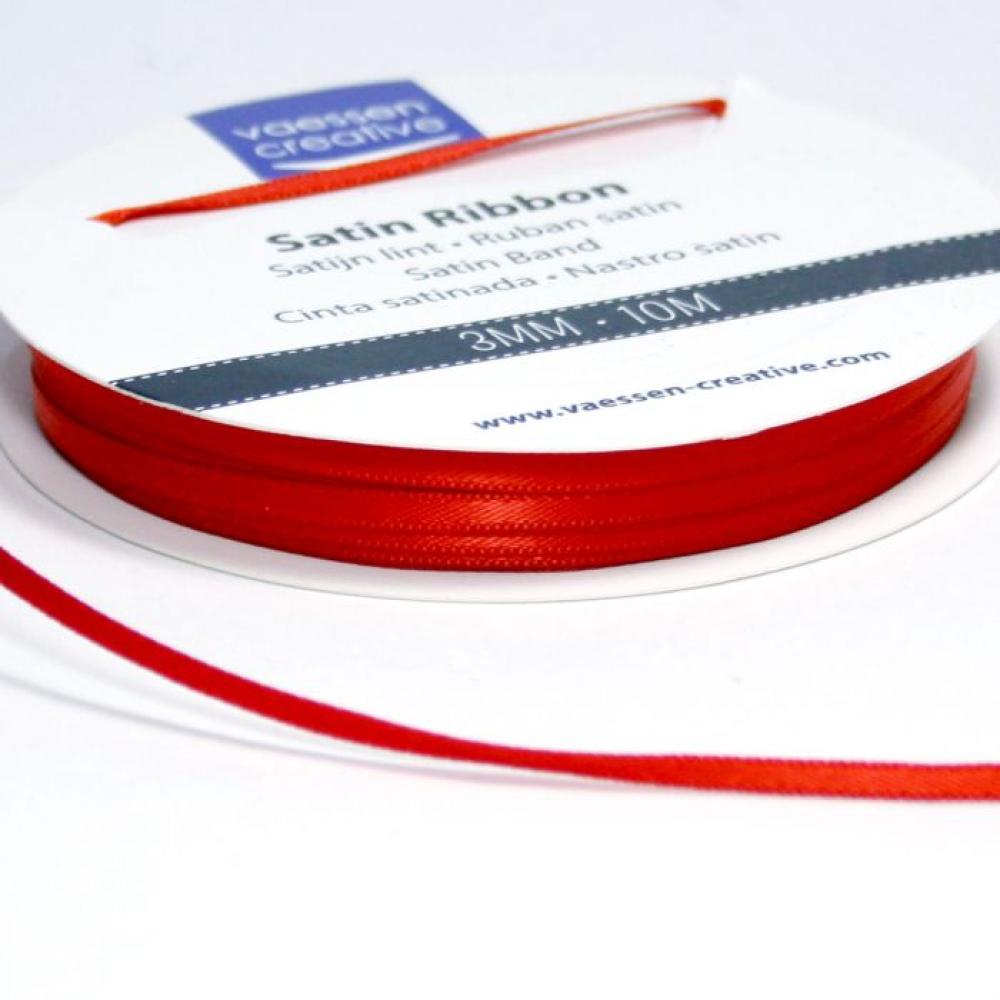 Vaessen Creative - Satinband 3mm 10m mohnrot