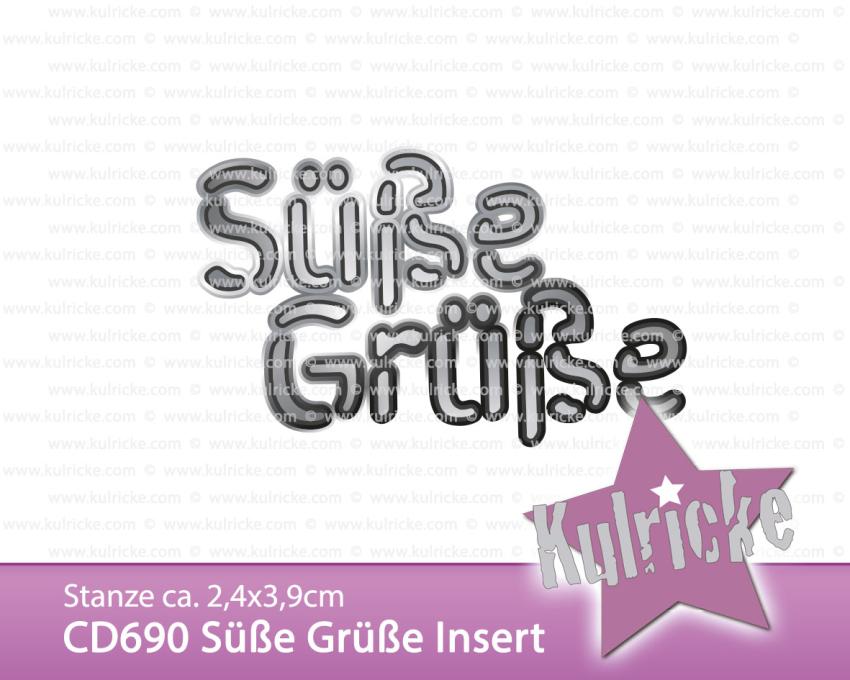 Kulricke Stanzschablone "Süße Grüße Insert" Craft Die | Wortstanze | Stanze