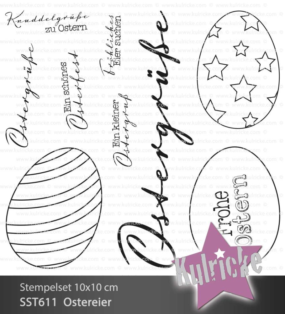 Kulricke Stempelset "Ostereier" Clear Stamp Motiv-Stempel