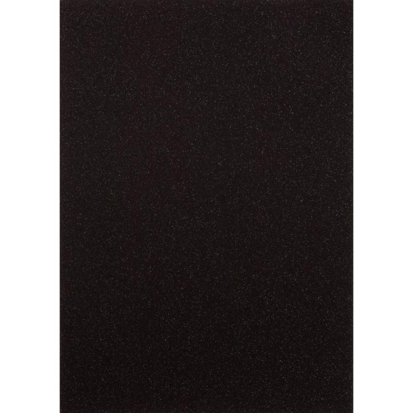  Florence - Glitzerpapier 5 Bogen A4 - Schwarz - Selbstklebendes Glitzerpapier 