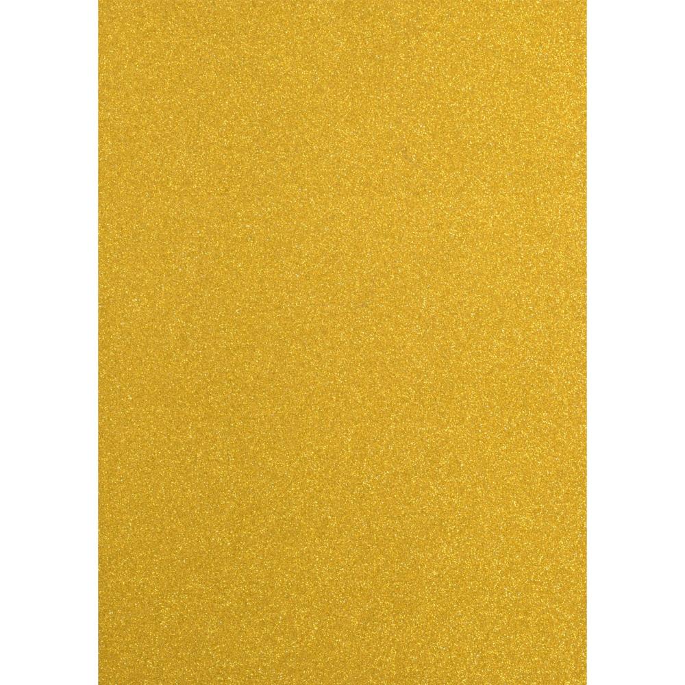  Florence - Glitzerpapier 5 Bogen A4 - Gelbgold - Selbstklebendes Glitzerpapier 