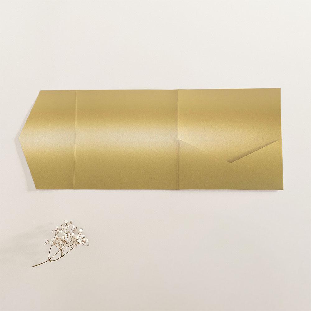 Pocketfold-Karte Quadrat (15x15) Premium-Karton "Metallic Gold" Exklusiv Line