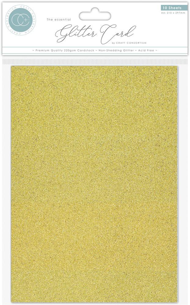 Craft Consortium - Glitzerpapier A4 "Gold" Glitter Card - 10 Bogen