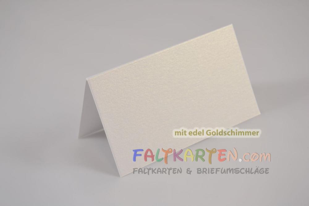 Tischkarte - Platzkarte 9 x 5 cm 250g/m² in metallic-perlweiss