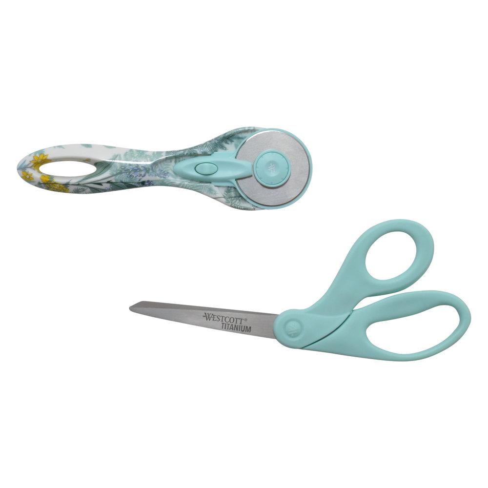 Westcott - Stoffschere & Rotationsschneider "Titanium fabric Scissors & Rotary Cutter" 