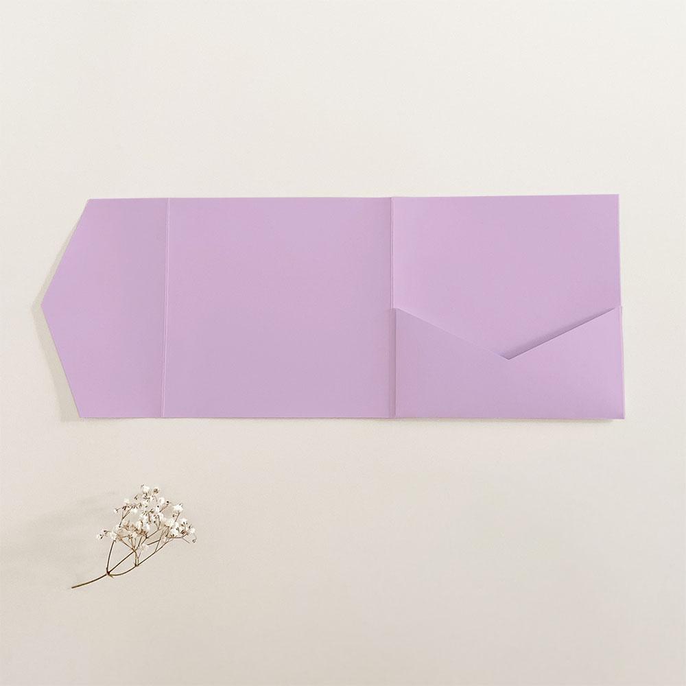 Pocketfold-Karte Quadrat (15x15) Premium-Karton "Lavendel " Exklusiv Line