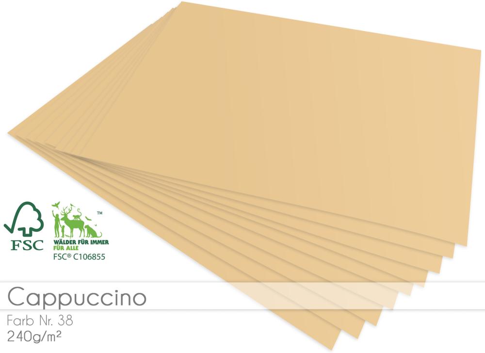 Cardstock "Premium" - Bastelpapier 240g/m² DIN A4 in cappuccino