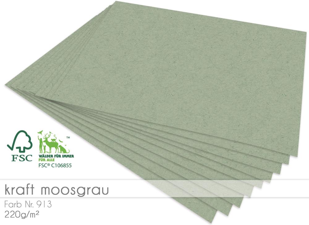 Scrapbooking-/ Bastelpapier 220g/m² DIN A3 in kraft moosgrau